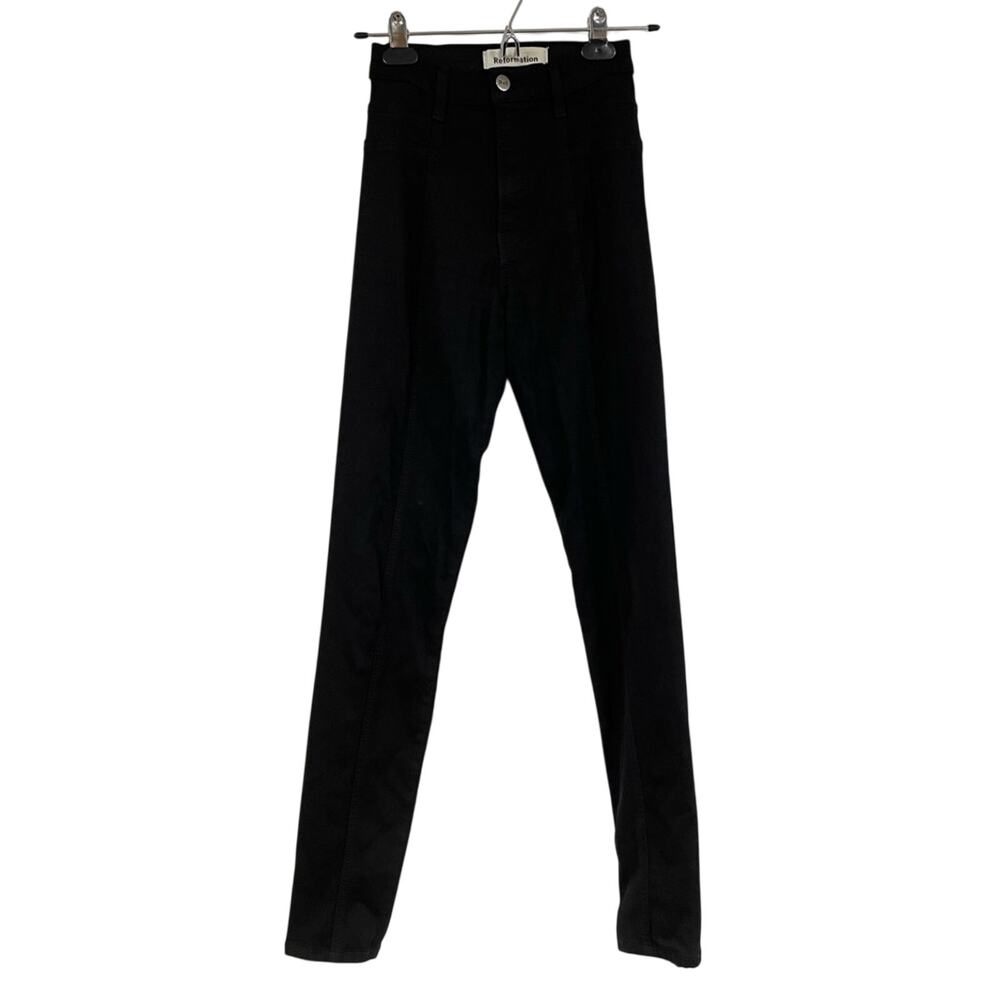 Reformation Black Womens High Rose Stretch Jeggings Leggings 24 Skinny Jeans